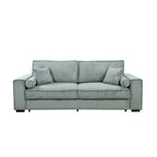 Roomfitters Großes Schlafsofa mit Stauraum, Modernes 3-Sitzer Couchmöbel, Gepolstertes Rückensofa für kleine Räume