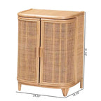 bali & pari Yanka Rattan-Schrank Natur: Handgefertigt, 2 Regalböden, Boho-Design