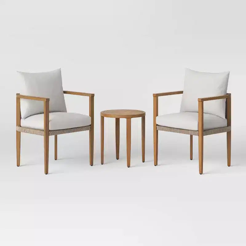 3pc Pasadena Patio Chat Set Gray - Threshold™ designed with Studio McGee