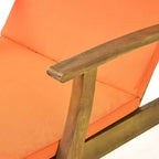 Perla 3-teiliges Outdoor-Akazienholz-Sonnenliegen-Set mit Kissen - Teak/Orange - Christopher Knight Home
