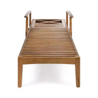 Perla 3-teiliges Outdoor-Akazienholz-Sonnenliegen-Set mit Kissen - Teak/Orange - Christopher Knight Home