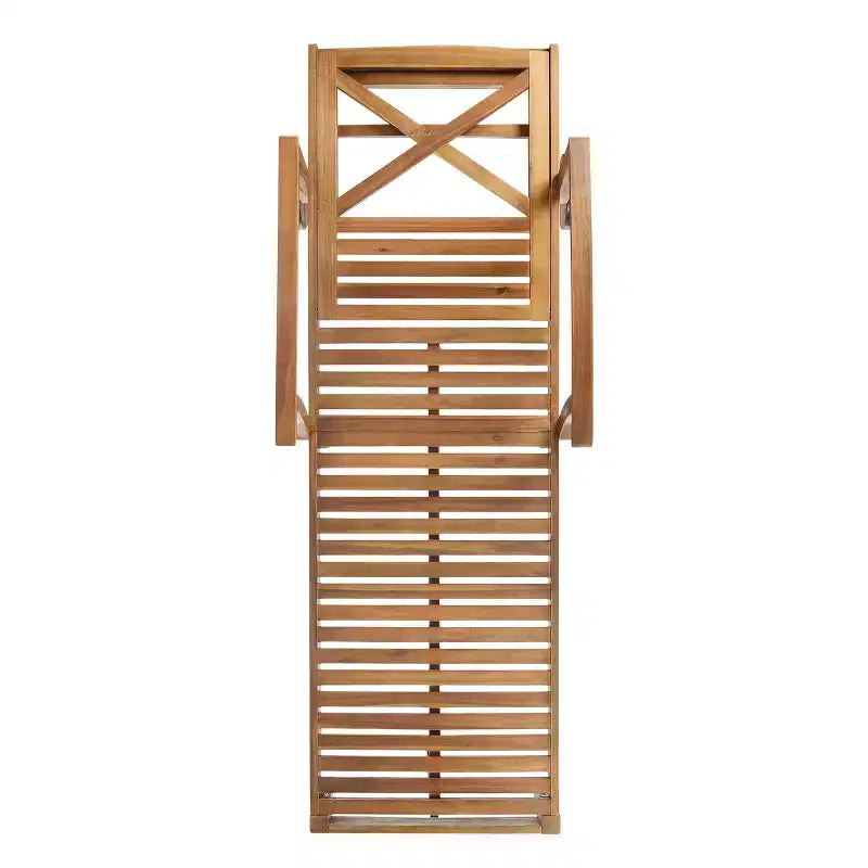 Perla 3-teiliges Outdoor-Akazienholz-Sonnenliegen-Set mit Kissen - Teak/Orange - Christopher Knight Home