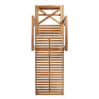 Perla 3-teiliges Outdoor-Akazienholz-Sonnenliegen-Set mit Kissen - Teak/Orange - Christopher Knight Home