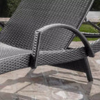 Salem 2-teiliges Gartenliegen-Set mit Armlehnen und Beistelltisch – Grau – Christopher Knight Home