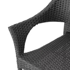 Pierce 3-teiliges Korbsitzset – Grau – Christopher Knight Home: Outdoor-Sitzgelegenheiten mit Akzenttisch, keine Montage erforderlich