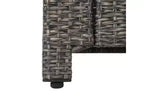 Puerta 4-teiliges Loungeset mit Korbsesseln und Couchtisch – Teak/Schwarz gemischt/Dunkelgrau – Christopher Knight Home