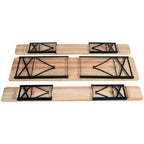 3-tlg. faltbares Picknicktisch-Set aus Holz für draußen – WELLFOR: Eisen & Tannenholz, tragbar, rostbeständig