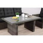 Asti 6-teiliges Outdoor-Sitzgruppen-Set aus Polyrattan – Grau – Alaterre Furniture: Wetterbeständiges Terrassen-Lounge-Set mit Sofa, Stühlen & Tisch