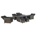Asti 6-teiliges Outdoor-Sitzgruppen-Set aus Polyrattan – Grau – Alaterre Furniture: Wetterbeständiges Terrassen-Lounge-Set mit Sofa, Stühlen & Tisch