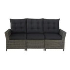 Asti 6-teiliges Outdoor-Sitzgruppen-Set aus Polyrattan – Grau – Alaterre Furniture: Wetterbeständiges Terrassen-Lounge-Set mit Sofa, Stühlen & Tisch