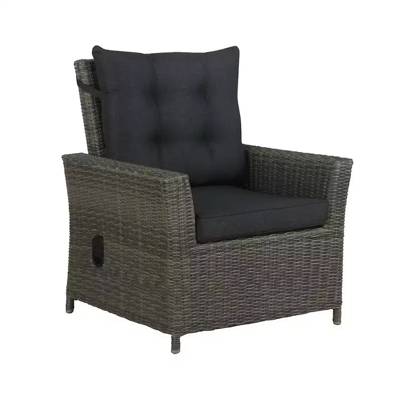 Asti 6-teiliges Outdoor-Sitzgruppen-Set aus Polyrattan – Grau – Alaterre Furniture: Wetterbeständiges Terrassen-Lounge-Set mit Sofa, Stühlen & Tisch