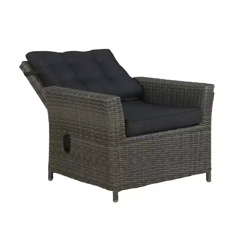 Asti 6-teiliges Outdoor-Sitzgruppen-Set aus Polyrattan – Grau – Alaterre Furniture: Wetterbeständiges Terrassen-Lounge-Set mit Sofa, Stühlen & Tisch