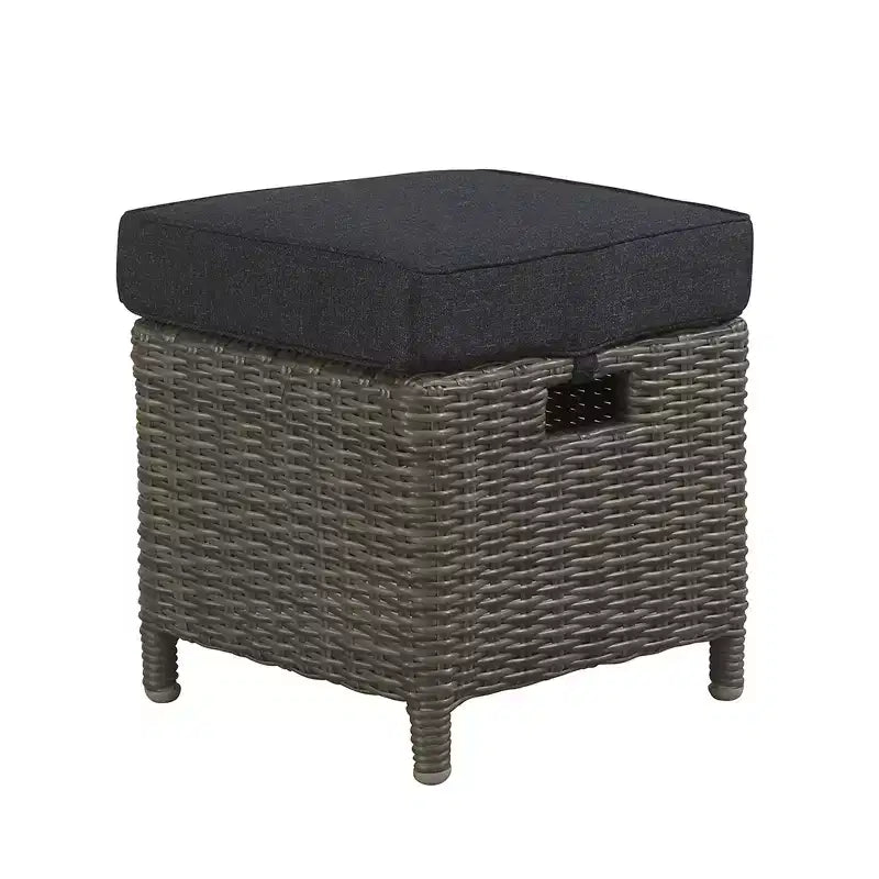 Asti 6-teiliges Outdoor-Sitzgruppen-Set aus Polyrattan – Grau – Alaterre Furniture: Wetterbeständiges Terrassen-Lounge-Set mit Sofa, Stühlen & Tisch
