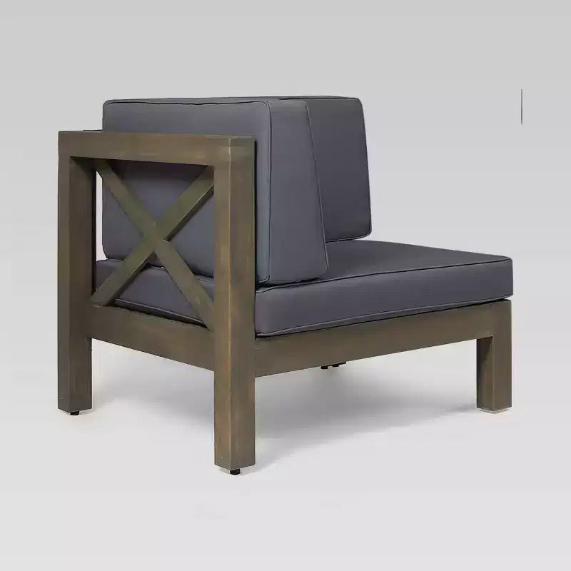 Brava 9-teiliges Akazien-Schnittsofa- und Tischset – Grau/Dunkelgrau – Christopher Knight Home