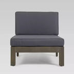 Brava 9-teiliges Akazien-Schnittsofa- und Tischset – Grau/Dunkelgrau – Christopher Knight Home