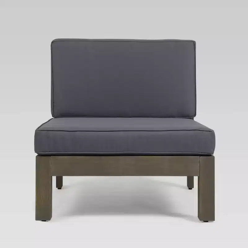 Brava 9-teiliges Akazien-Schnittsofa- und Tischset – Grau/Dunkelgrau – Christopher Knight Home