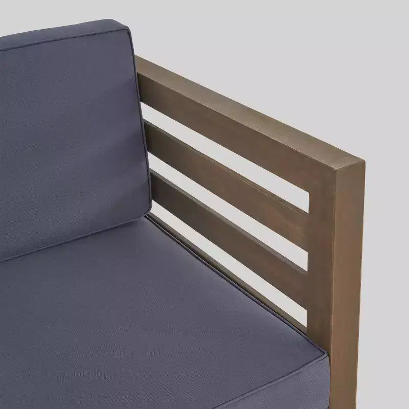 Oana 6-teiliges Akazienholz-Sofa-Plauder-Set – Grau/Dunkelgrau – Christopher Knight Home