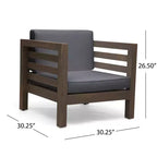 Oana 6-teiliges Akazienholz-Sofa-Plauder-Set – Grau/Dunkelgrau – Christopher Knight Home