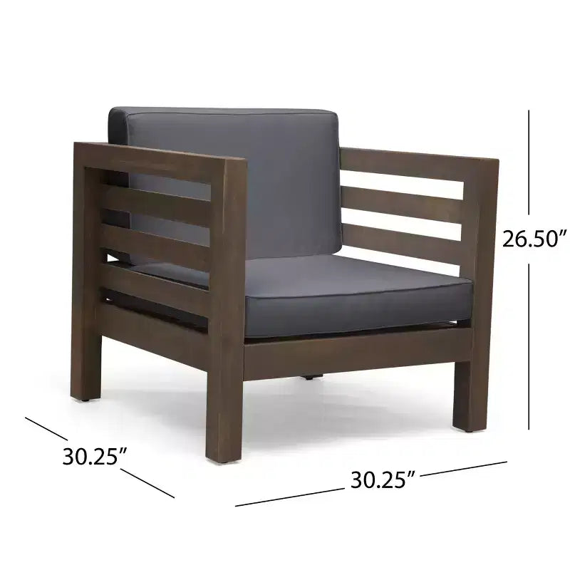 Oana 6-teiliges Akazienholz-Sofa-Plauder-Set – Grau/Dunkelgrau – Christopher Knight Home