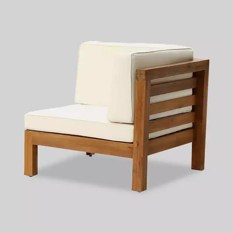Oana 3-teiliges modulares Terrassensofa aus Akazienholz – Teak/Beige – Christopher Knight Home: Wetterfestes Outdoor-Sitzset