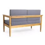 5-teiliges Magnolia Patio Akazienholz 7-Sitzer Chat-Set – Teak/Dunkelgrau – Christopher Knight Home