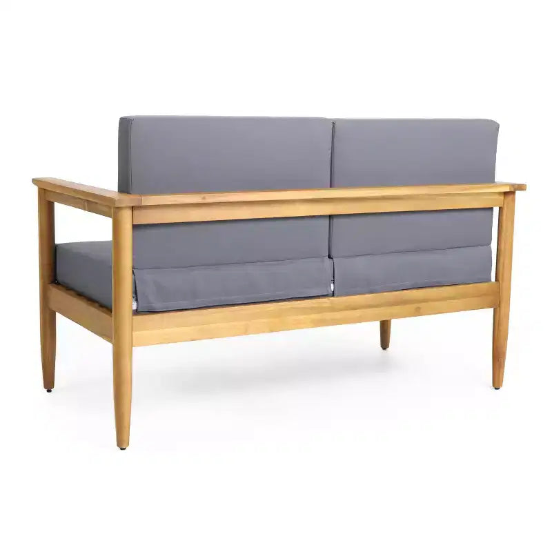 5-teiliges Magnolia Patio Akazienholz 7-Sitzer Chat-Set – Teak/Dunkelgrau – Christopher Knight Home