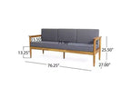 5-teiliges Magnolia Patio Akazienholz 7-Sitzer Chat-Set – Teak/Dunkelgrau – Christopher Knight Home