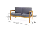 5-teiliges Magnolia Patio Akazienholz 7-Sitzer Chat-Set – Teak/Dunkelgrau – Christopher Knight Home