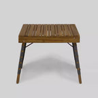 Huntsville 3-teiliges Klappbares Chat-Set aus Akazienholz – braune Patina/grau – Christopher Knight Home