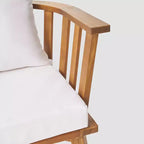 Walson 5-teiliges Loungesessel- und Feuerschalen-Set aus Akazienholz, Teak und Braun – Christopher Knight Home: Outdoor-Terrassenmöbel-Set mit Kissen