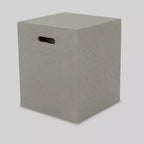 Oana 7-teiliges V-förmiges Ecksofa-Set aus Akazie mit Feuertisch – Teak/Beige/Hellgrau – Christopher Knight Home