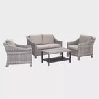 Leisure Made Marietta 4pc Wicker Seating in Tan Fabric