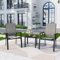3pc Patio Dining Set with Small Square Side Table & Lightweight Sling Chairs - Captiva Designs: Outdoor Conversation Set