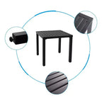 3-teiliges Terrassen-Ess-Set mit kleinem quadratischem Beistelltisch und leichten Sling-Stühlen - Captiva Designs: Outdoor Conversation Set