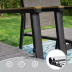 3-teiliges Terrassen-Ess-Set mit kleinem quadratischem Beistelltisch und leichten Sling-Stühlen - Captiva Designs: Outdoor Conversation Set