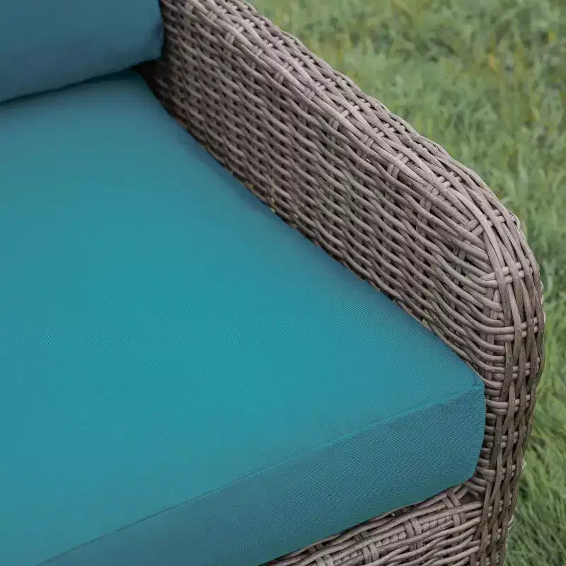 Leisure Made Mitchell 5-teiliges Korbmöbel-Ecksofa in Peacock-Stoff