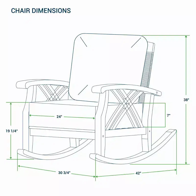 Sonoma Lane Eola 3-teiliges Outdoor-Schaukelstuhl-Set aus Teakholz mit beigefarbenen Reißverschlusskissen – wetterbeständig