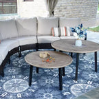 Captiva Designs 10-Sitzer Halbmond-Loungegruppe für die Terrasse mit Couchtischen