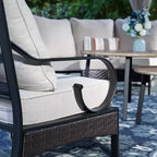 Captiva Designs 10-Sitzer Halbmond-Loungegruppe für die Terrasse mit Couchtischen
