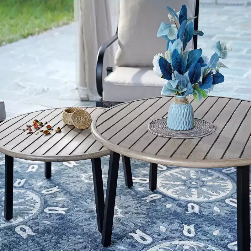Captiva Designs 10-Sitzer Halbmond-Loungegruppe für die Terrasse mit Couchtischen