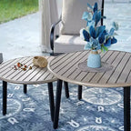 Captiva Designs 10-Sitzer Halbmond-Loungegruppe für die Terrasse mit Couchtischen