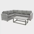 Leisure Made Forsyth 5pc Wicker Sectional in Gray Fabric