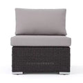 Christopher Knight Home 5pc Santa Rosa Wicker Outdoor V-Shaped Sectional Furniture Sofa Set Gray/Light Gray