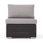 Christopher Knight Home 5pc Santa Rosa Wicker Outdoor V-Shaped Sectional Furniture Sofa Set Gray/Light Gray