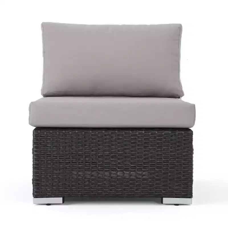 Christopher Knight Home 5pc Santa Rosa Wicker Outdoor V-Shaped Sectional Furniture Sofa Set Gray/Light Gray