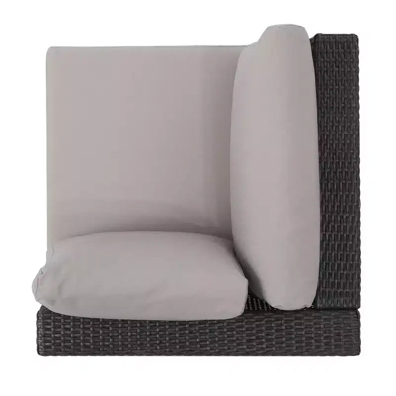 Christopher Knight Home 5-teiliges Santa Rosa Outdoor-Ecksofa-Set aus Polyrattan in V-Form, Grau/Hellgrau