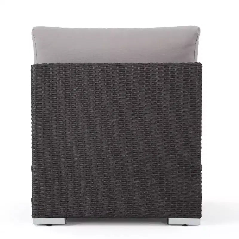 Christopher Knight Home 5-teiliges Santa Rosa Outdoor-Ecksofa-Set aus Polyrattan in V-Form, Grau/Hellgrau