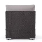 Christopher Knight Home 5-teiliges Santa Rosa Outdoor-Ecksofa-Set aus Polyrattan in V-Form, Grau/Hellgrau