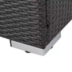 Christopher Knight Home 5-teiliges Santa Rosa Outdoor-Ecksofa-Set aus Polyrattan in V-Form, Grau/Hellgrau