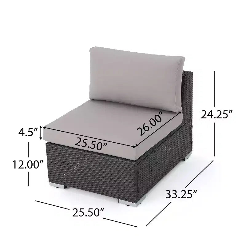 Christopher Knight Home 5-teiliges Santa Rosa Outdoor-Ecksofa-Set aus Polyrattan in V-Form, Grau/Hellgrau